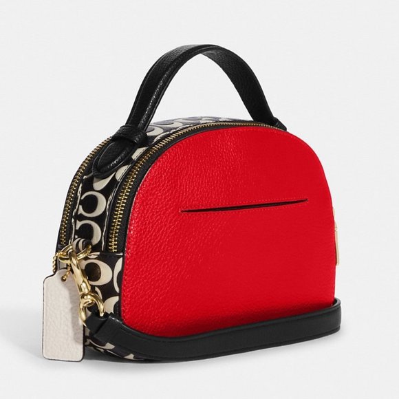 ❤️🐭 Disney Mickey Mouse X Keith Haring Serena Satchel Gold/Electric Red Multi - Picture 5 of 12